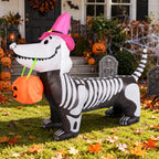 GOOSH 5.5 FT Halloween Inflatables Outdoor Decorations Skeleton Puppy Inflatable Yard Decoration with Build-in LEDs Blow Up Pumpkin for Halloween Party Indoor Outdoor Yard Garden