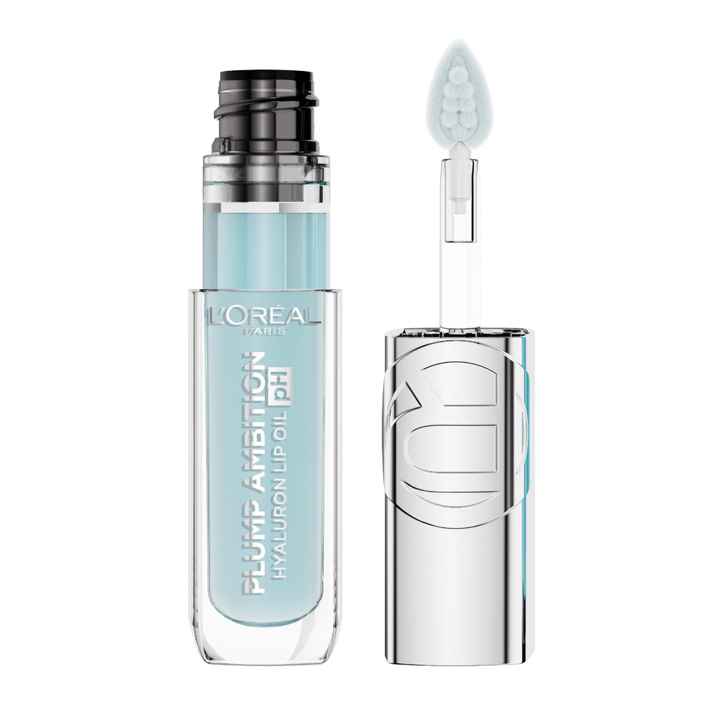 L'Oreal Paris Plump Ambition pH Hyaluron Lip Oil, Color Shifting Lip Tint with 24HR Hydration, Volumizing Shine and Lasting Color, 020 pH Rosé