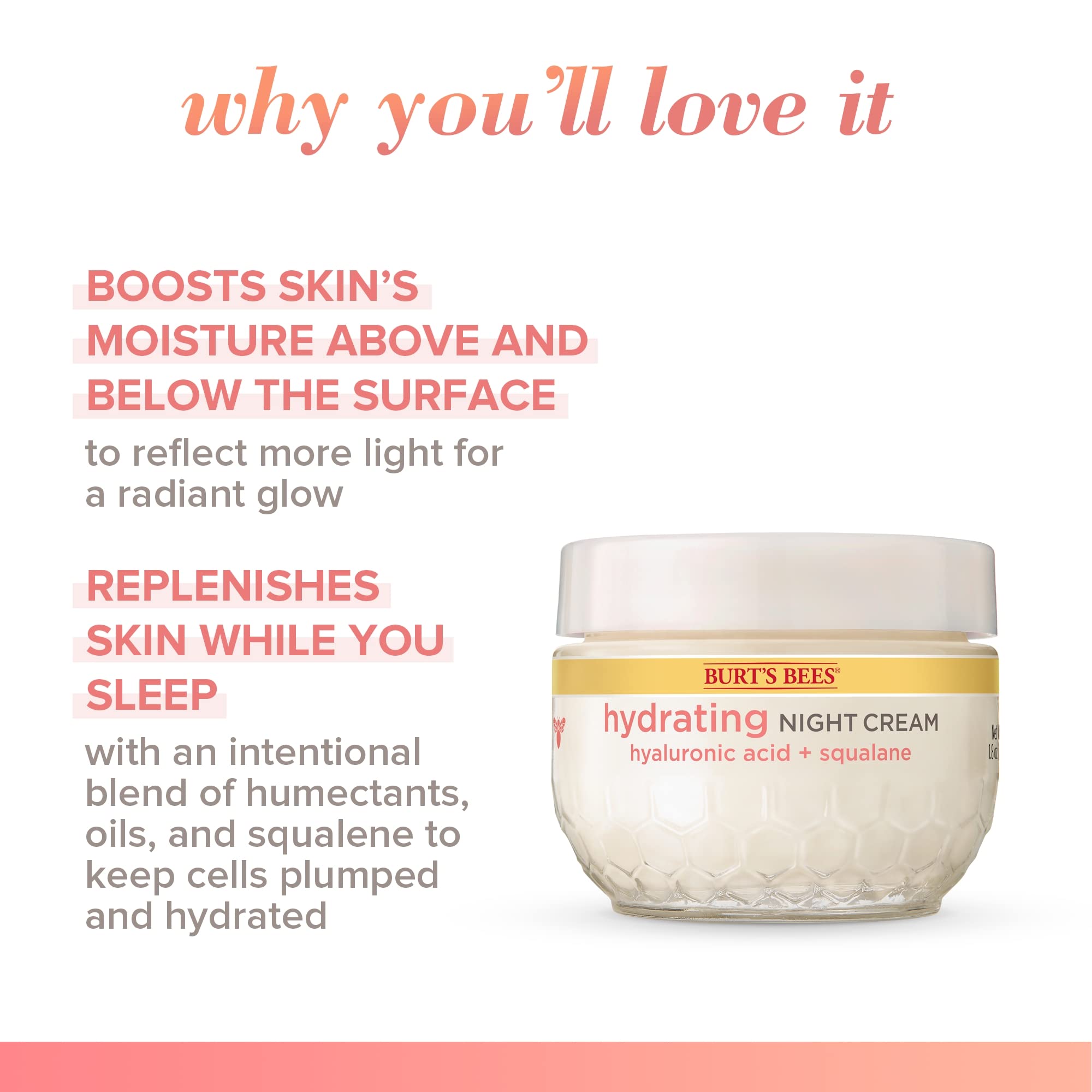 Buy now Burt's Bees Truly Glowing Night Cream Unisex 1.8 oz, White (I0115908) at indiglob india
