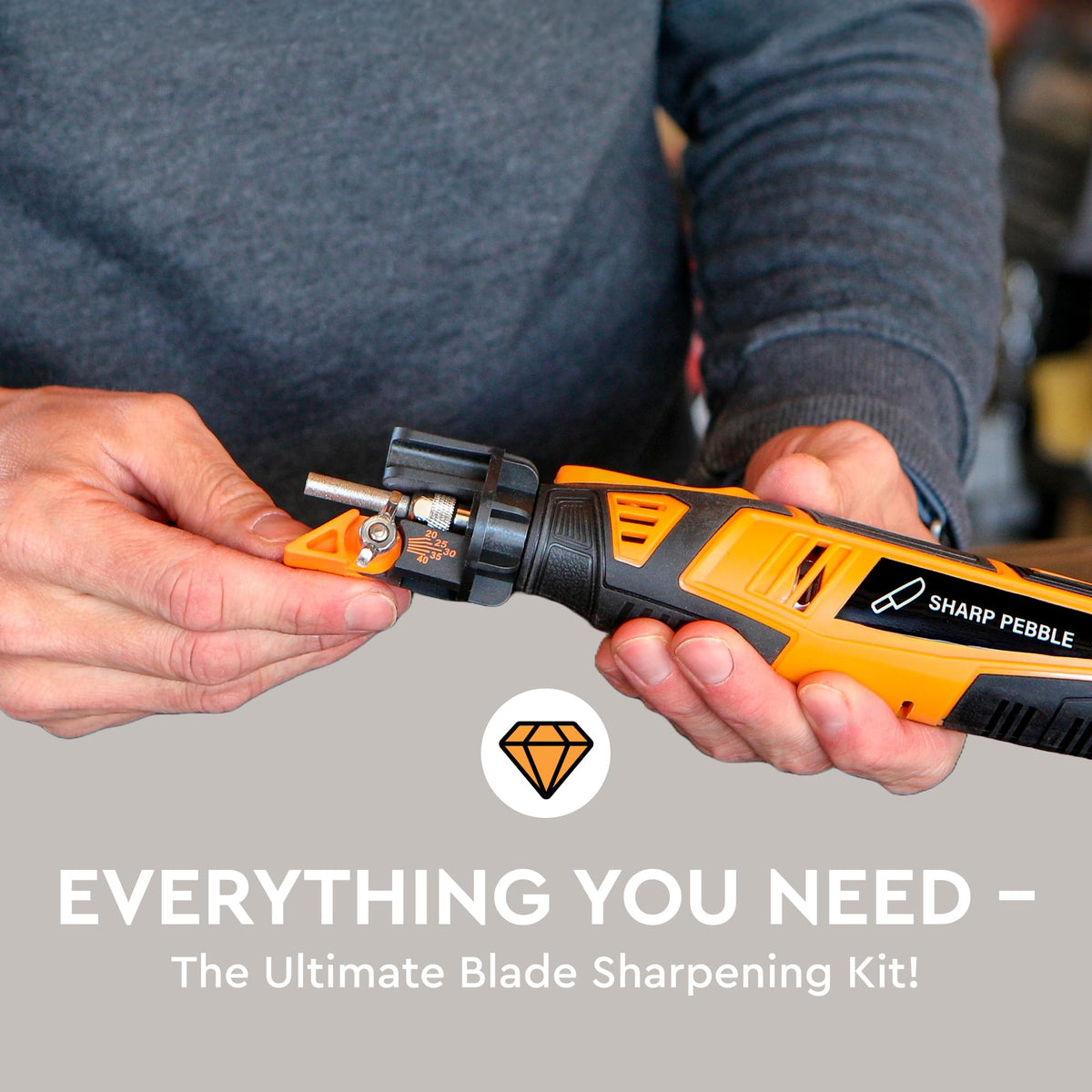 Sharp Pebble Cordless Lawn Mower Blade Sharpener – Lawnmower Sharpening Kit