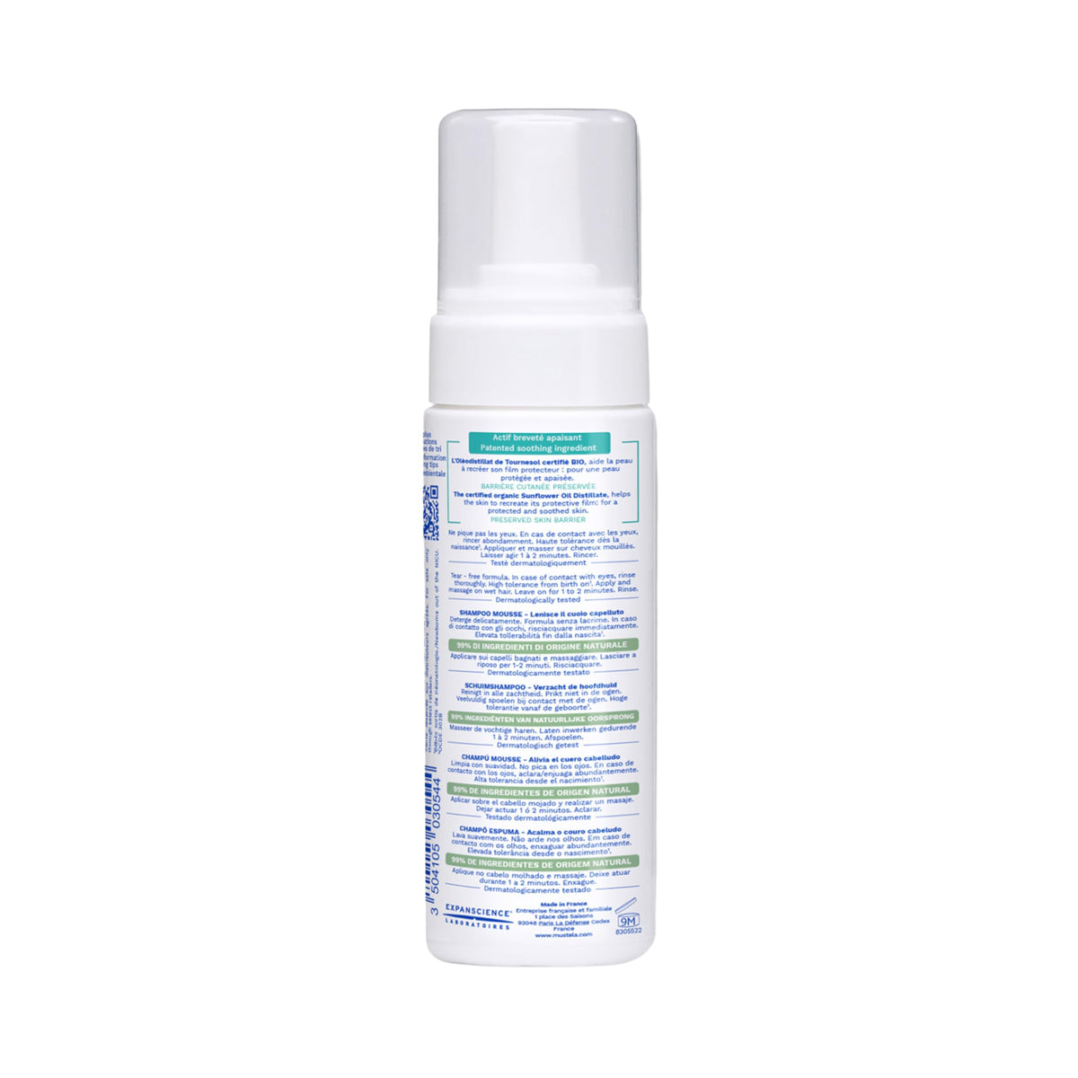 Mustela Stelatopia Eczema-Prone Skin Foam Shampoo for Newborn & Baby with - with Natural Avocado & Sunflower Oil - Fragrance-Free & Tear Free - 5.07 fl. oz.