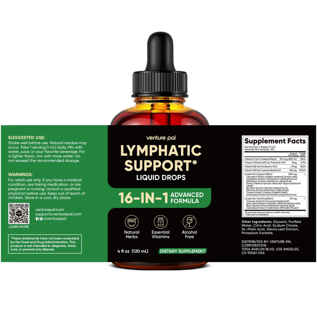 Venture Pal Lymphatic Drainage Drops, on the Go-4fl oz