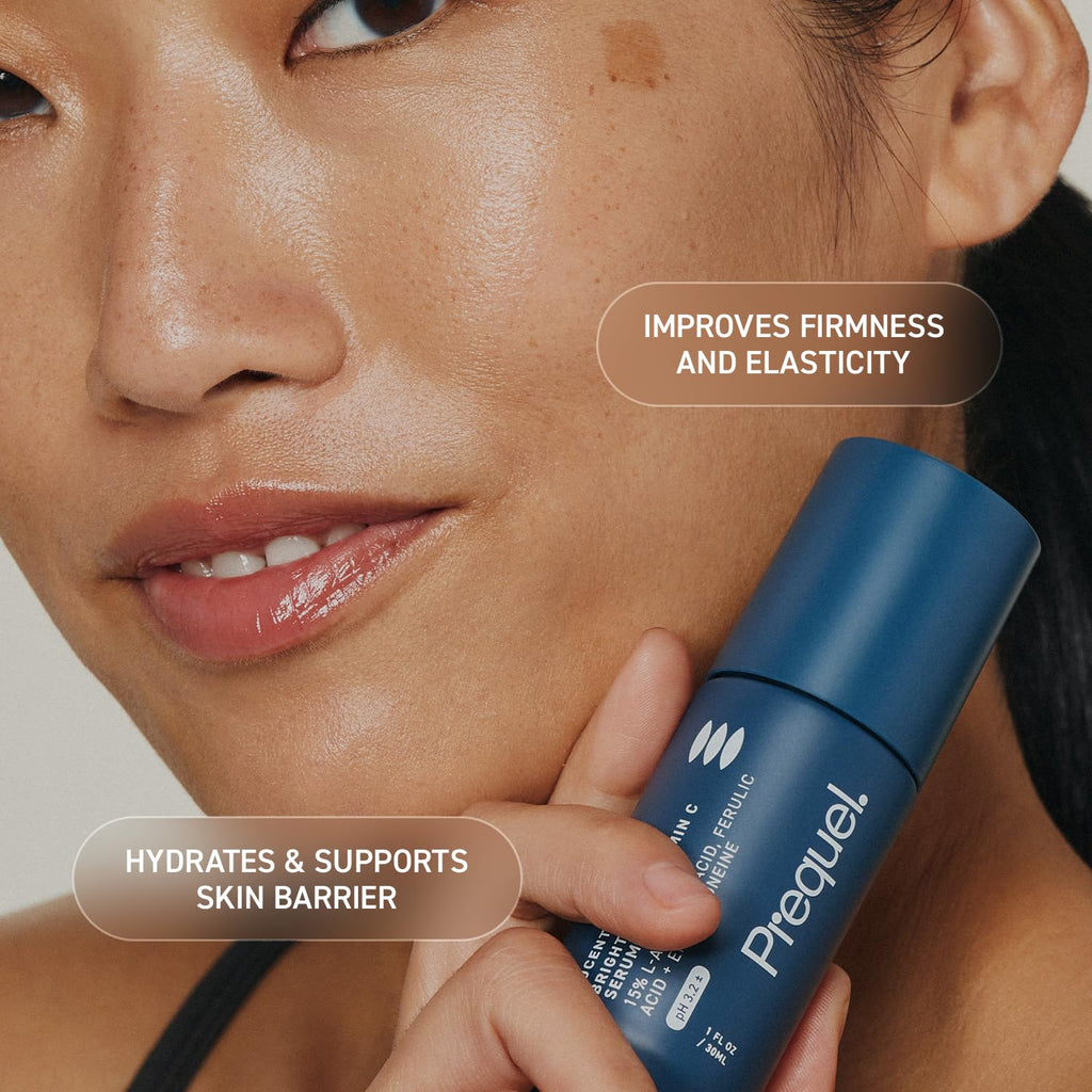 Prequel Skin Vitamin C Serum, L Ascorbic Acid Ferulic Acid Niacinamide Face | Vitamin C Serum for Face with L-Ascorbic Acid, Ferulic and Niacinamide for Facial Skincare, Smooth Texture and Firm Skin