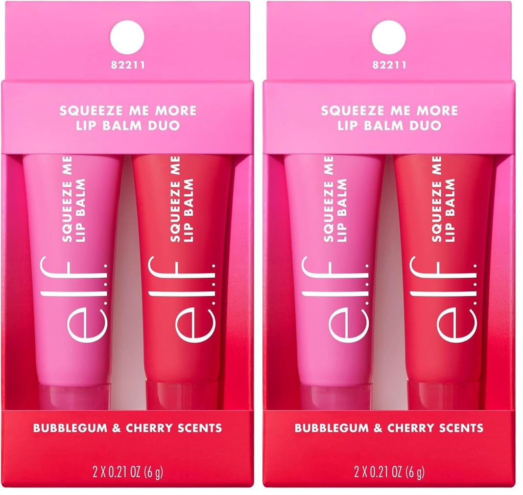 Buy now e.l.f. Squeeze Me More Lip Balm Duo, Moisturizing Balm For A Sheer Tint Of Color, Made With Hyaluronic Acid, Vegan & Cruelty-Free, Cherry & Bubblegum (Pack of 2) 1 Count (Pack of 2) Cherry Bubblegum at indiglob india