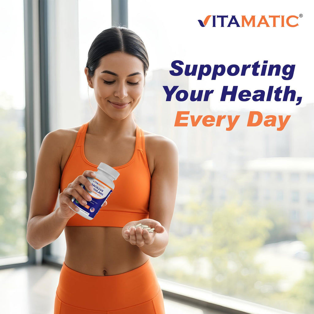 Vitamatic Bacillus Coagulans Shelf Stable Probiotic Supplement - Promote GI Digestive Health - 60 Vegetable Capsules - Survives Stomach Acids