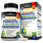 Probiotic 40 Billion CFU with Organic Prebiotics for Gut Health, 60 Count | Probiotics for Men and Women, Immune & Digestive Health Support with Lactobacillus from BioSchwartz, Non-GMO, Shelf Stable