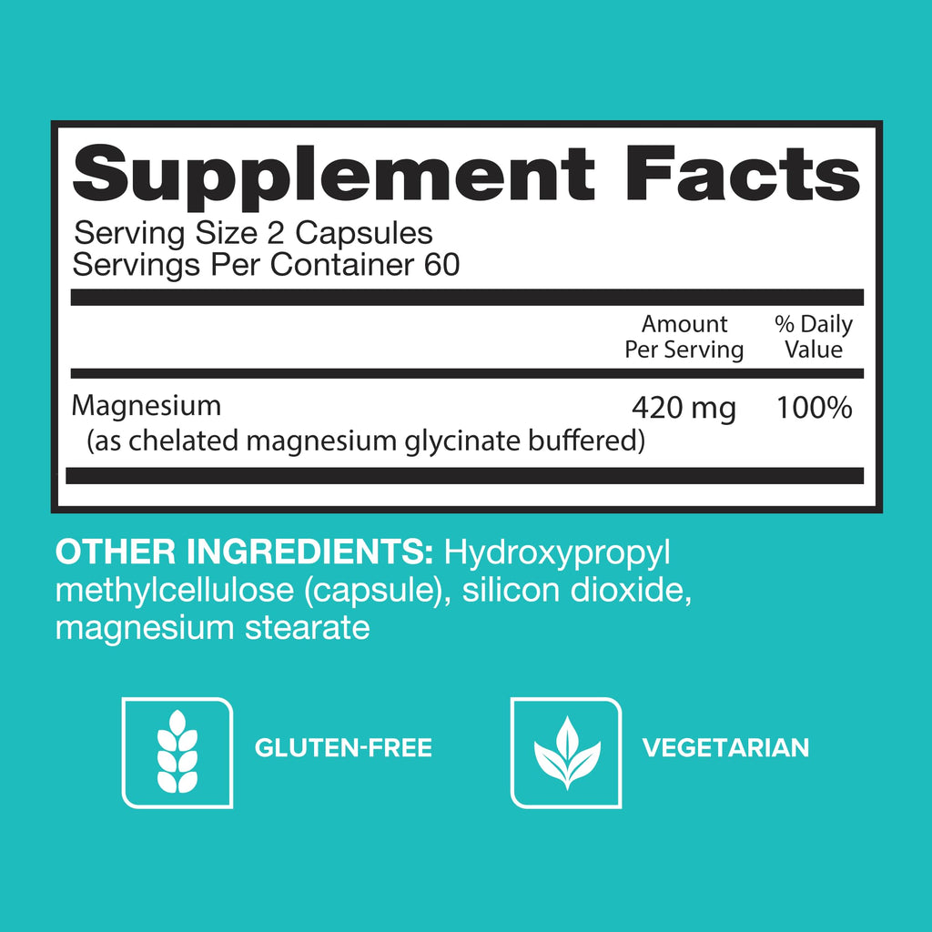 Qunol Magnesium 420mg, Extra Strength, High Absorption, Vegetarian, 120ct | 100% Daily Value, Supports Nerve, Bone & Muscle Health, Cognitive Performance, Healthy Stress Response; Gluten-Free, Non-GMO