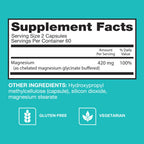 Qunol Magnesium 420mg, Extra Strength, High Absorption, Vegetarian, 120ct | 100% Daily Value, Supports Nerve, Bone & Muscle Health, Cognitive Performance, Healthy Stress Response; Gluten-Free, Non-GMO