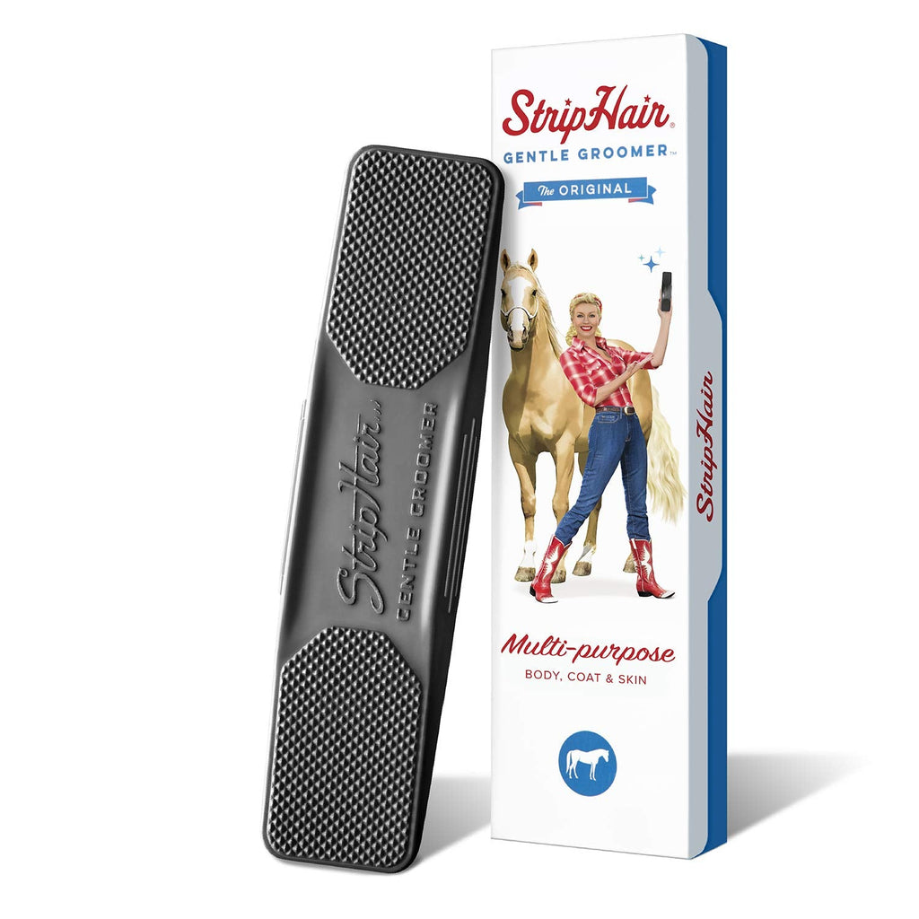 Buy now StripHair Gentle Groomer - Original for Horses Dogs 6-in-1 Shedding Grooming Massage Tool (Black) at indiglob india