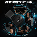 Weight Lifting Hooks with Lifting Wrist Straps (Pair) for Deadlifts, Pull Ups, Rows & Shrugs - Heavy Duty Adjustable Wrist Wraps with Thick Padded Support - Gym Workout Grips & Gloves for Powerlifting, Men & Women