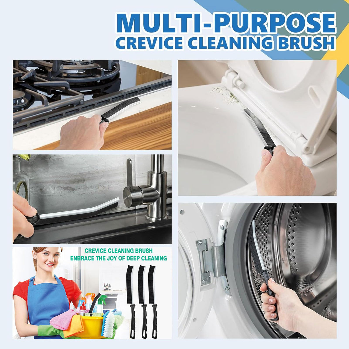 Crevice Cleaning Brush Set (12 Pack) – Hard Bristle Gap Cleaning Tool for Window Tracks, Grout & Bathroom Corners – Thin Deep Cleaning Brush for Kitchen Sink, Sliding Door Tracks & Tight Spaces
