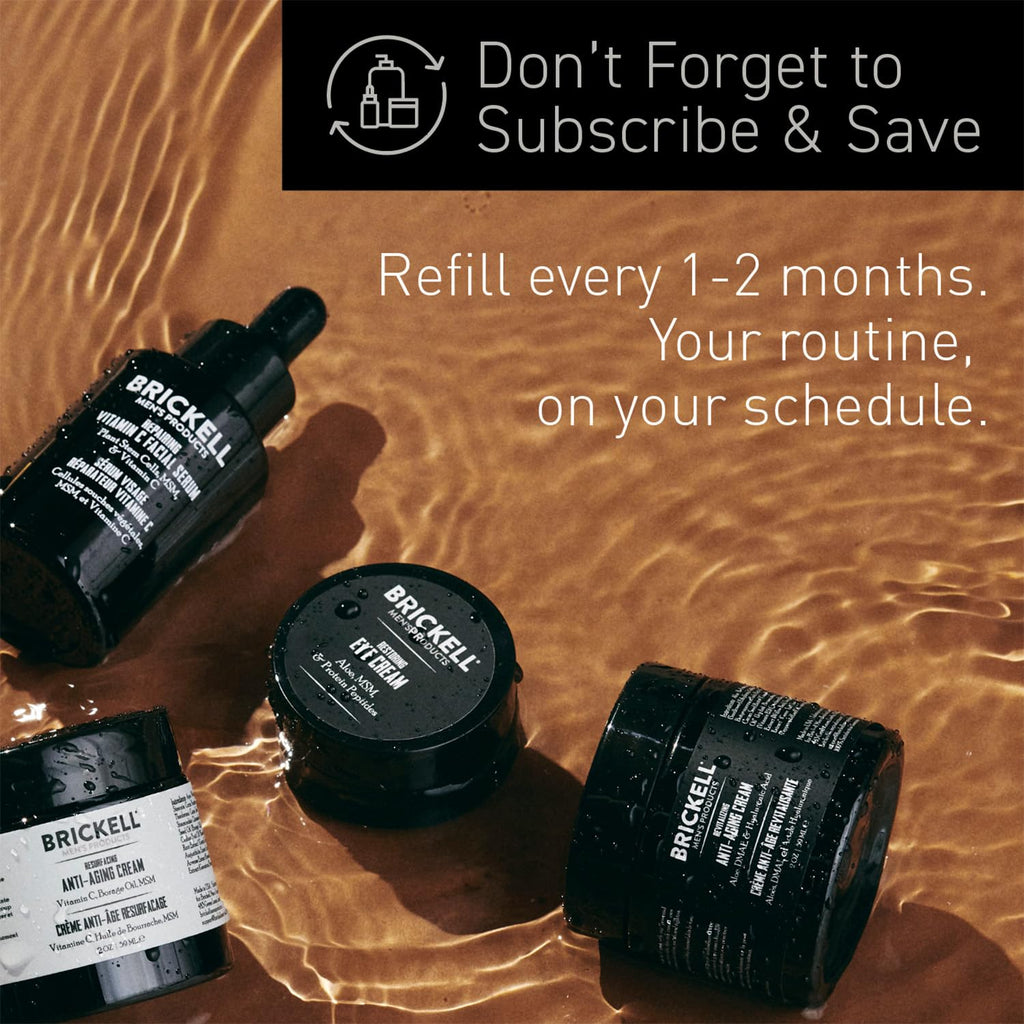 Buy now Brickell Men's Restoring Under Eye Cream for Men, Natural and Organic Anti Aging Eye Balm To Reduce Puffiness, Wrinkles, Dark Circles, Crows Feet and Under Eye Bags, 0.5 Ounce, Unscented at indiglob india