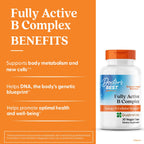 Doctor's Best Fully Active Vitamin B Complex Supplement for Men & Women - Super Complex with Methylated B12 & Folate, B6, Biotin, Pantothenic Acid, & More, Energy Support Caps - 30 Veggie Capsules