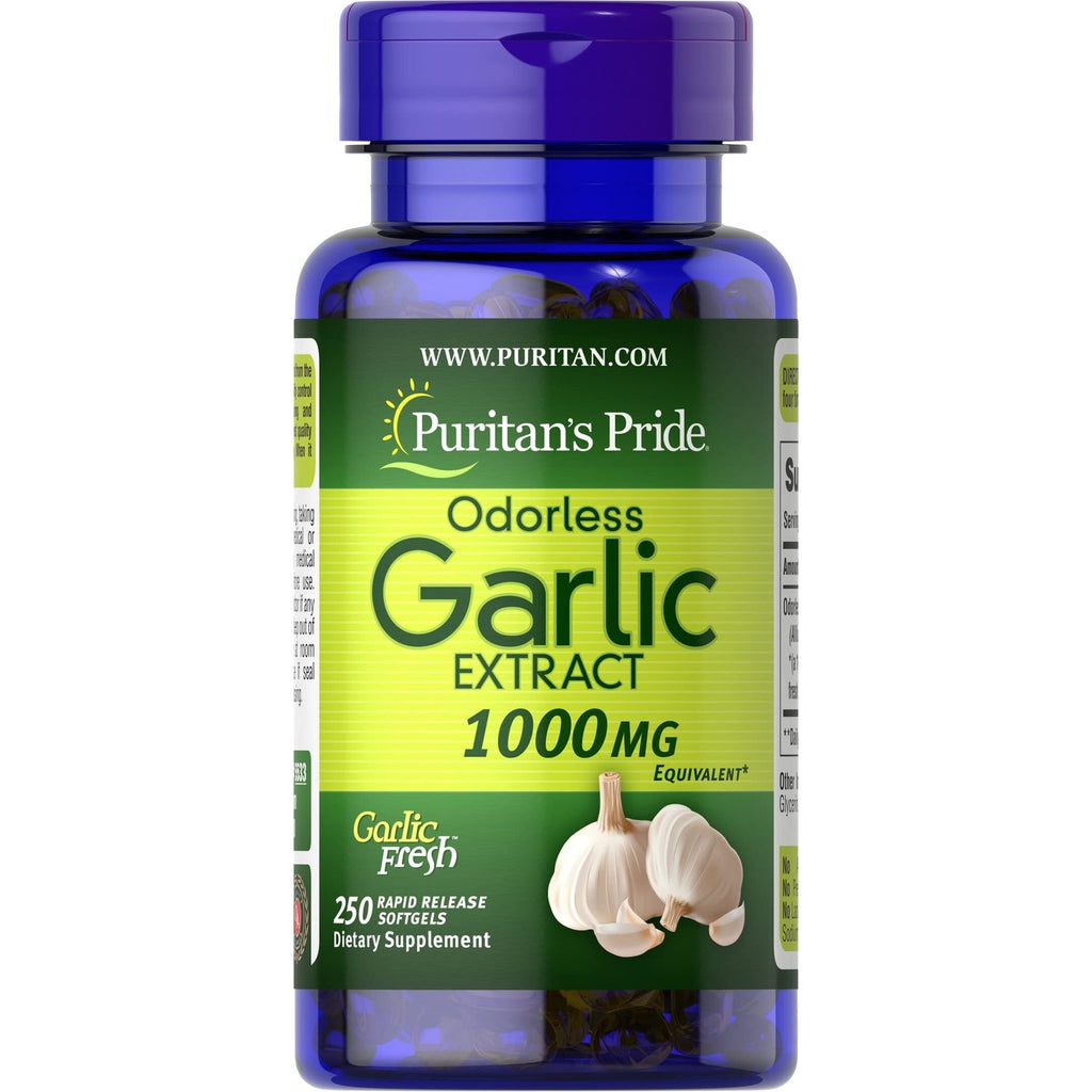 Puritan's Pride Premium Odorless Garlic Fresh 10mg, 250 Softgels