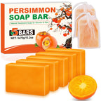5 Pcs Persimmon Soap for Old People Smell, Persimmon Soap Bar for Body Odor Control, Natural Organic Deodorant Body Wash Soap for Women & Men