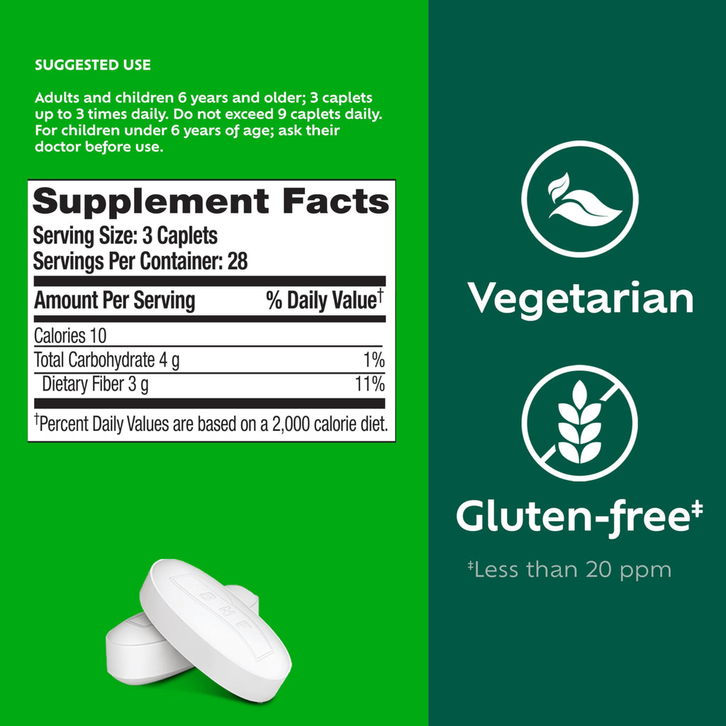 Benefiber Prebiotic Fiber Supplement Caplets, 84 count | Plant-based Prebiotic Fiber, Supports Gut Health by Nourishing Good Gut Bacteria, GLP-1 Support for Digestive Health
