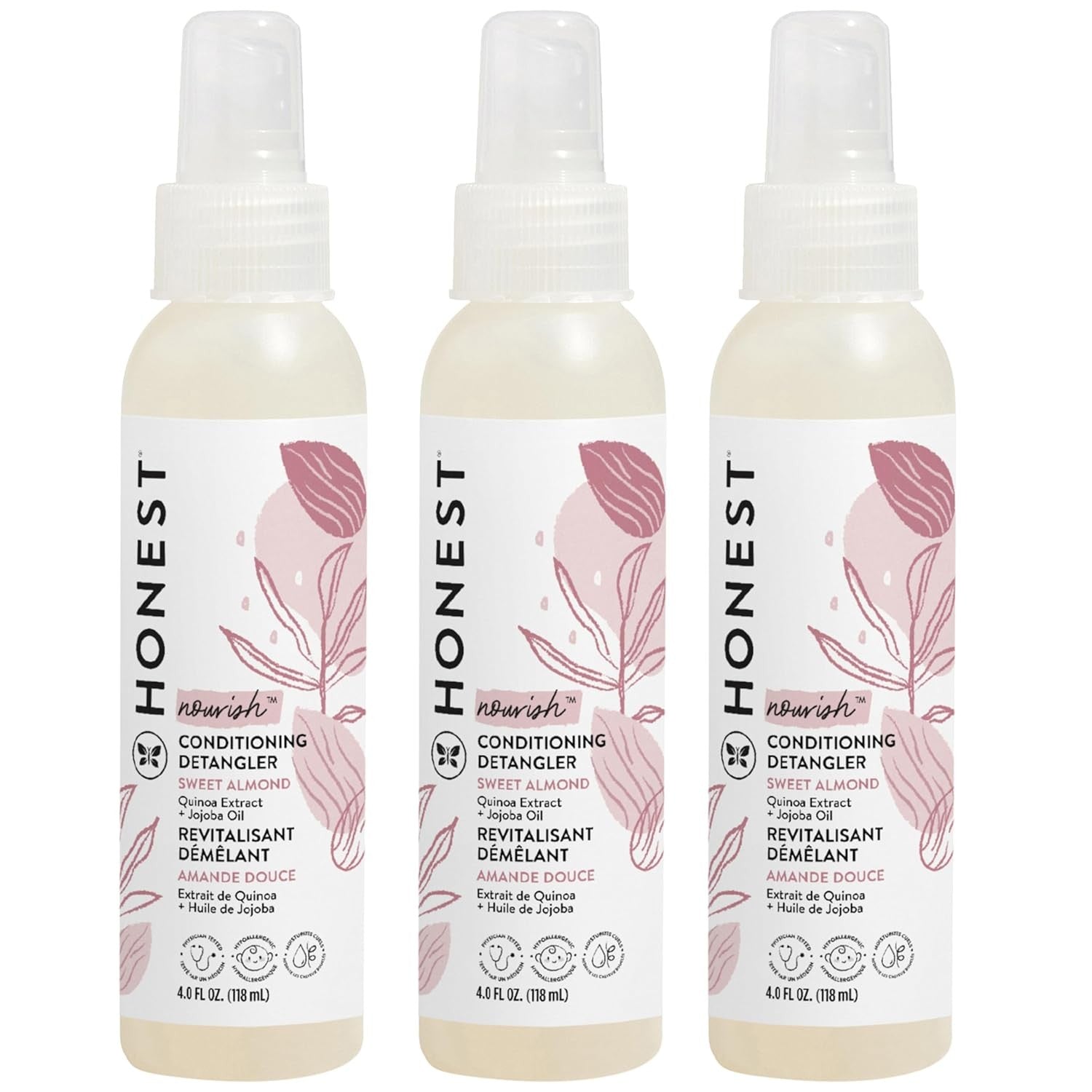 Buy now The Honest Company Conditioning Hair Detangler, Tear-Free Hypoallergenic Leave-In Conditioner and Fortifying Spray, Citrus Vanilla Refresh, 4 fl oz 4 Fl Oz (Pack of 3) Almond Nourishing at indiglob india