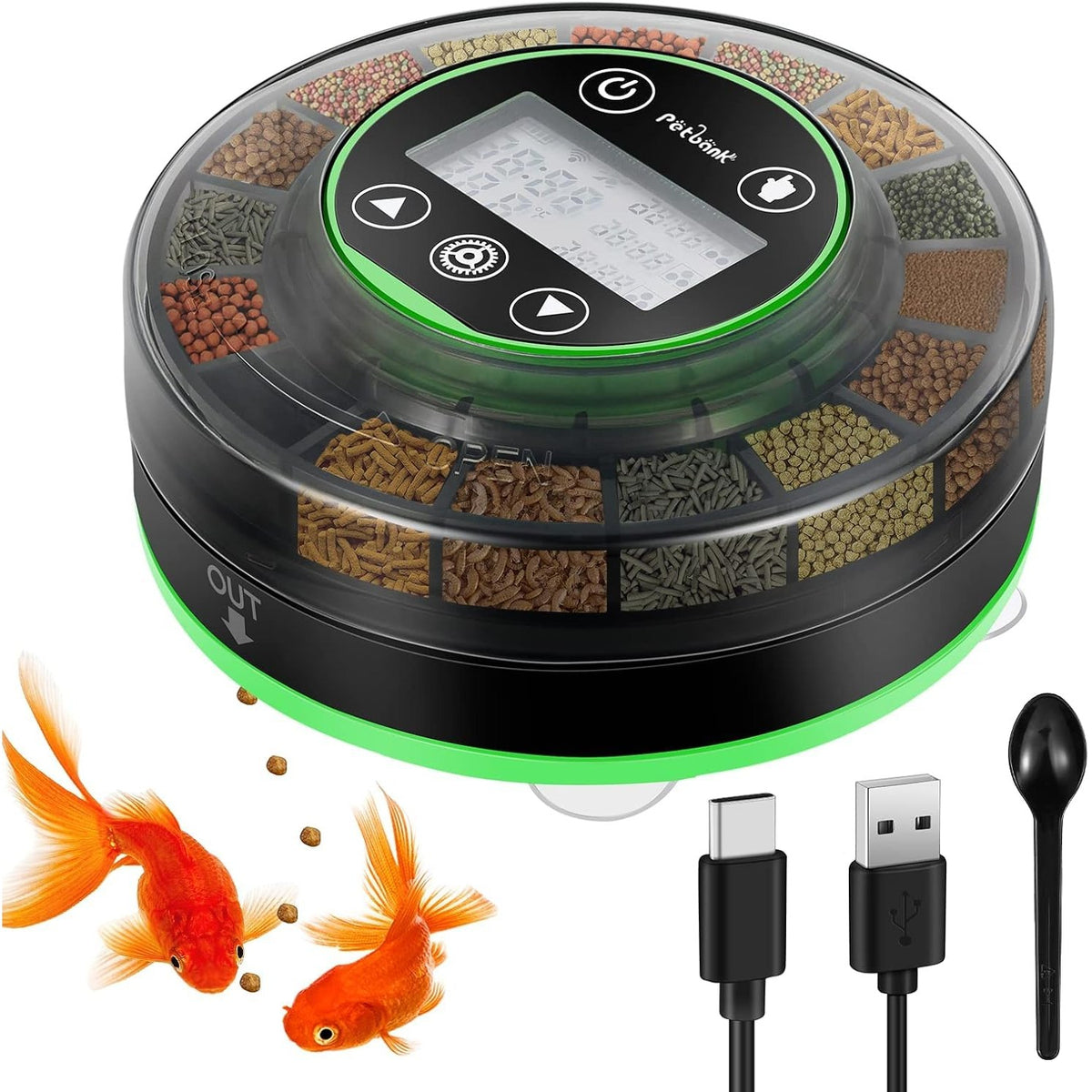 Automatic Fish Feeder for Aquarium Portion Control & Moisture-Proof