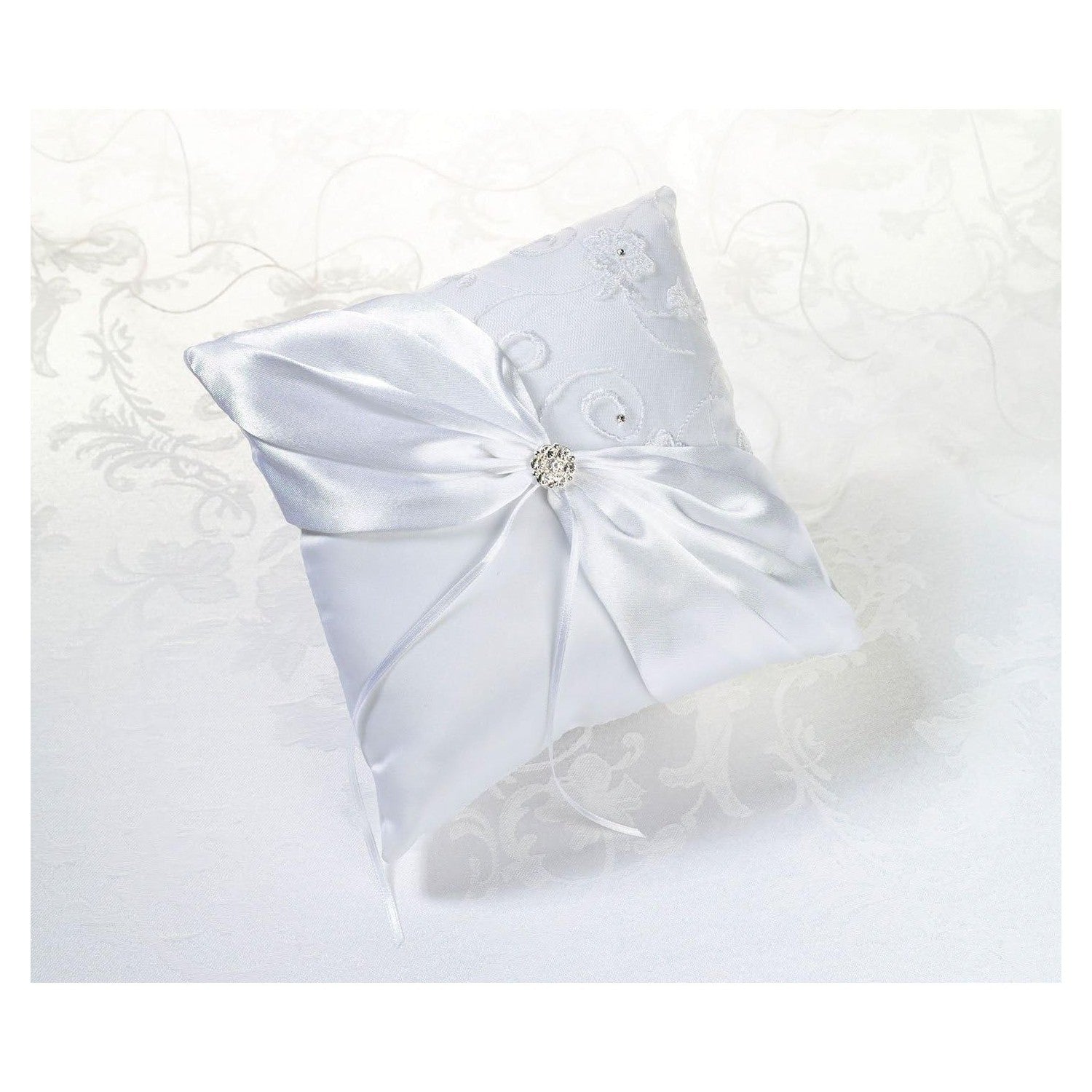 Buy now Lillian Rose White, Medium 7.5"" Vintage Jeweled Lace Wedding Ring Pillow, (RP385 W) at indiglob india