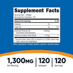 Nutricost Evening Primrose Oil 1,300mg, 120 Softgels, Cold Pressed | GMO-Free, Gluten Free, 120 Servings