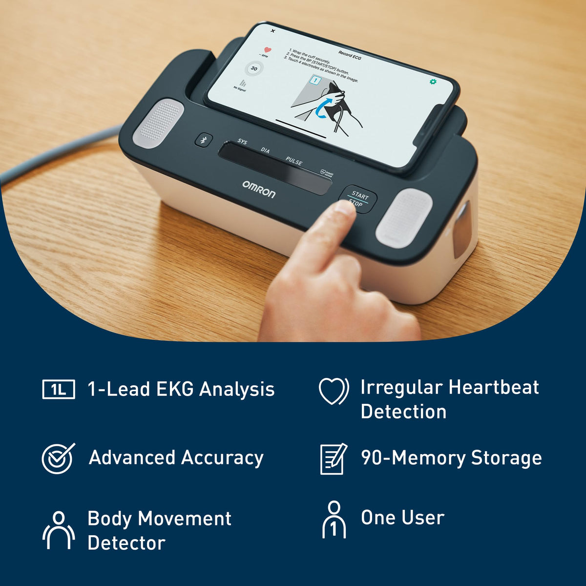 OMRON Complete 2-in-1 Blood Pressure Monitor + EKG for Home Use