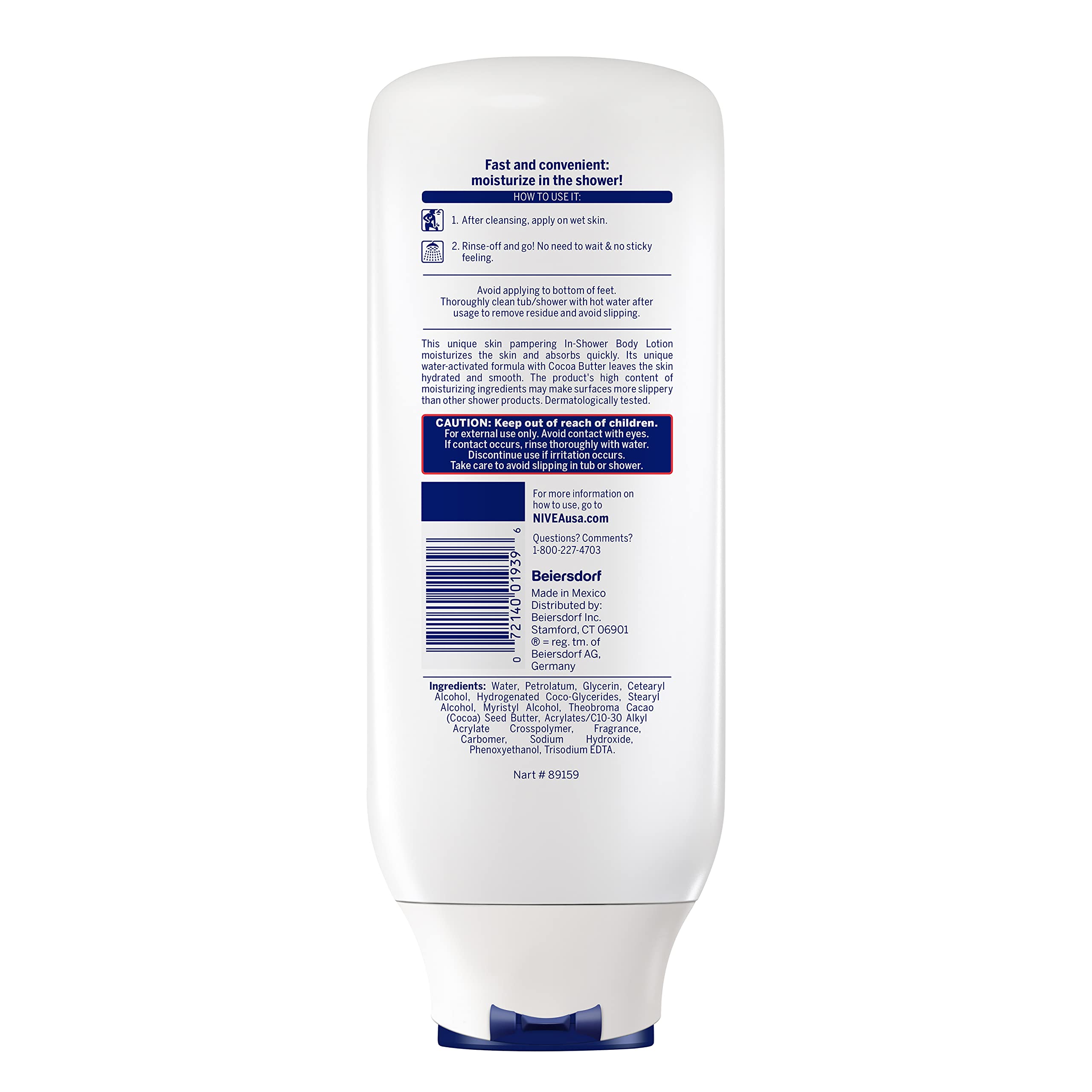 Buy now NIVEA Cocoa Butter In Shower Lotion, Body Lotion for Dry Skin, 3 Pack of 13.5 Fl Oz Bottles at indiglob india