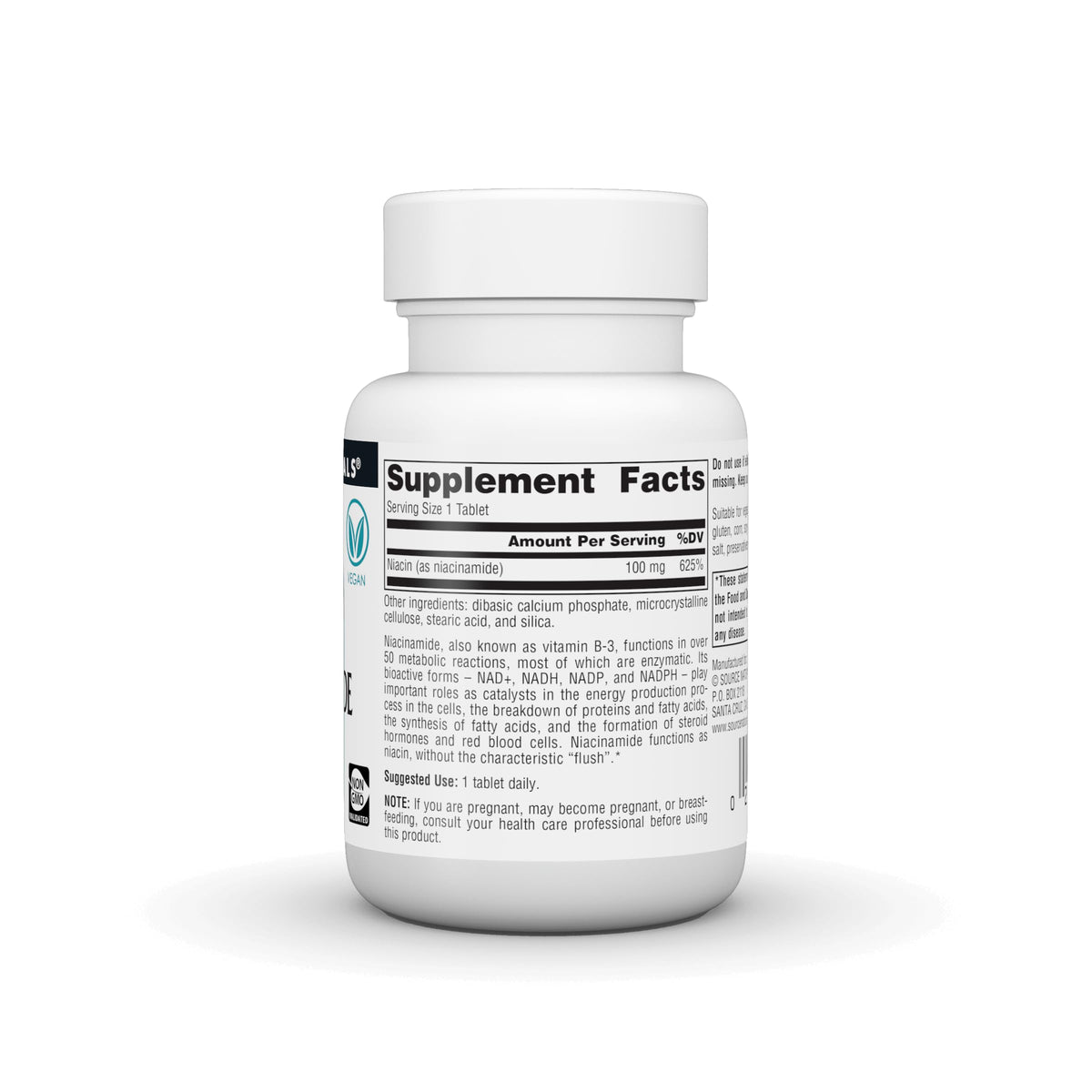 Source Naturals Niacinamide B-3, 100 mg - 100 Vegan Tablets