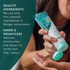 Badger Mineral Daily Sunscreen SPF 30, Zinc Oxide, Organic, 4 oz (2-Pack) | Lightweight, No White Cast, Moisturizing, Organic, Reef Safe, Vegan Unscented, Daily mineral sunscreen, Easy apply sunscreen