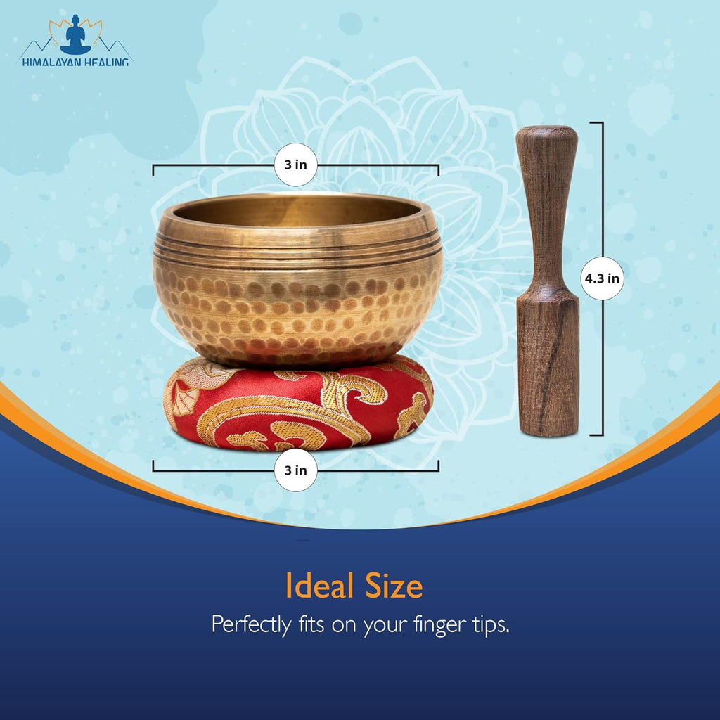 Buy now Tibetan Singing Bowls Set~ Meditation Sound Bowl hand Hammered in Nepal For Yoga, Meditation, Mindfulness, Healing & Chakra balancing~ (3 inch) at indiglob india