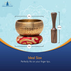 Buy now Tibetan Singing Bowls Set~ Meditation Sound Bowl hand Hammered in Nepal For Yoga, Meditation, Mindfulness, Healing & Chakra balancing~ (3 inch) at indiglob india