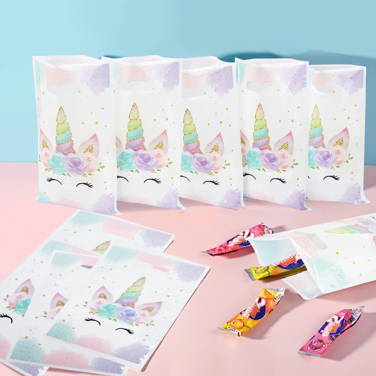 DaiUni 30 PCS Unicorns Goodie Bags Party Favor Bags for Kids Girls Birthday