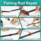 Fishing Rod Repair Kit - 3-in-1 Fishing Pole Complete Supplies Kit