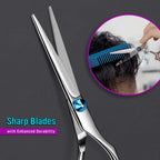 Buy now Stainless Steel Hair Cutting Scissors 6.5 Inch Hairdressing Razor Shears Professional Salon Barber Haircut Scissors, One Comb Included, Home Use for Man Woman Adults Kids Babies at indiglob india