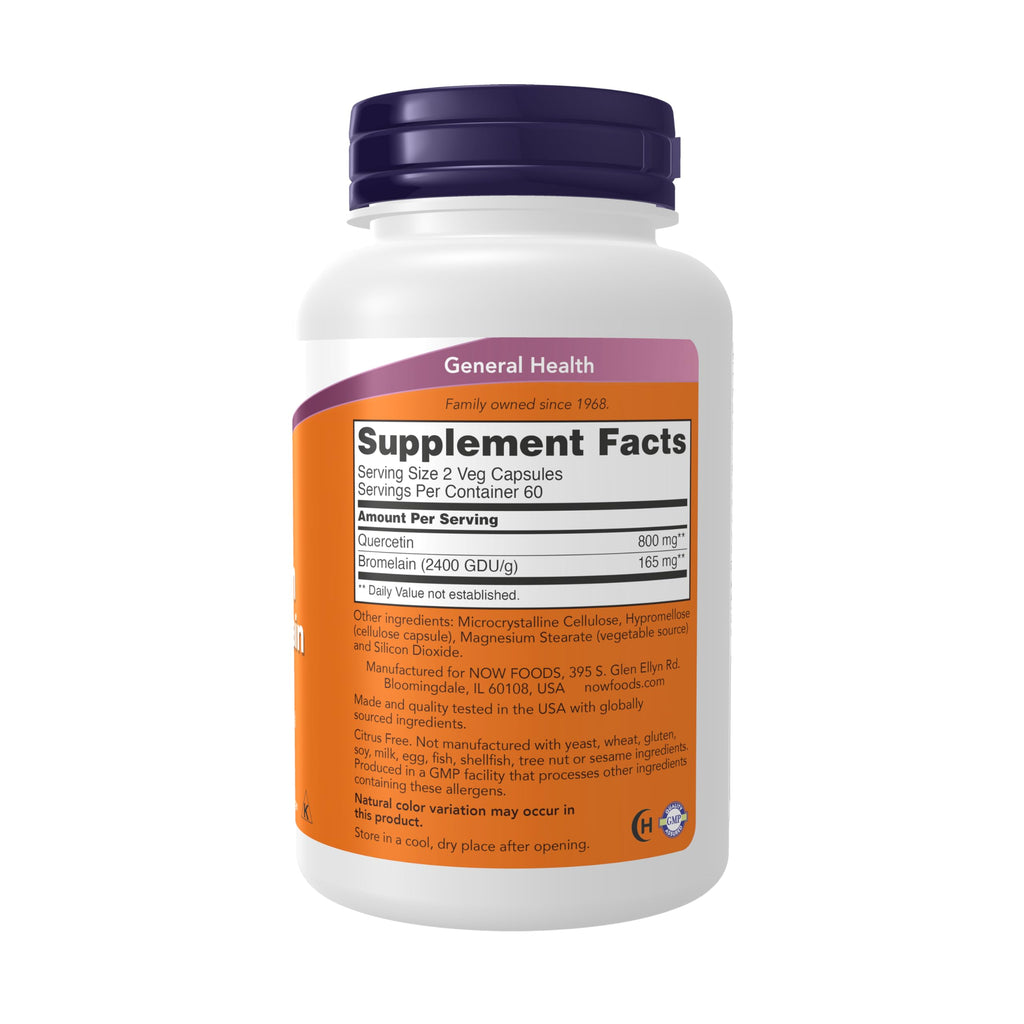 Buy now NOW Foods - Quercetin with Bromelain - 120 Vegetable Capsule(s) at indiglob india