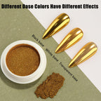 6PCS Chrome Nail Powder Metallic Mirror Pigment Glitter Effect