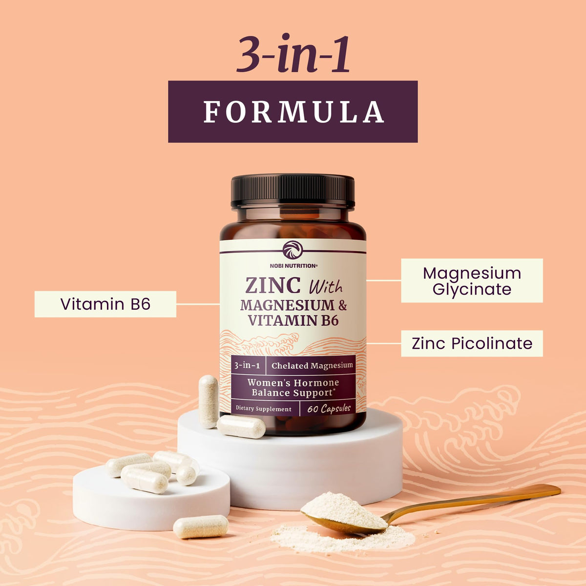 Zinc and Magnesium Supplement with Vitamin B6, Women’s Hormone Balance