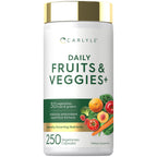 Carlyle Fruits and Veggies Supplement | 250 Capsules | Made With 30 Fruits and Vegetables | Vegetarian, Non-GMO, Gluten Free Superfood Formula
