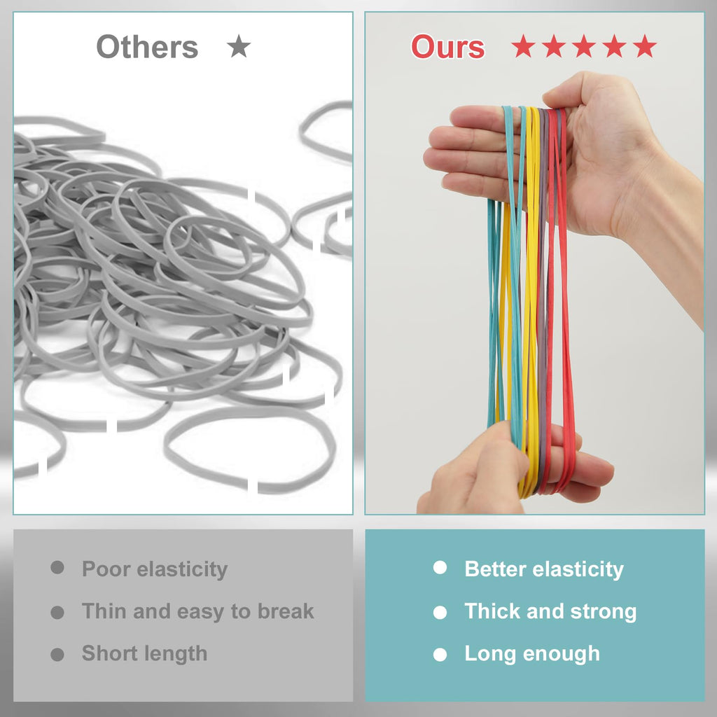 Decymis Large Rubber Bands Heavy Duty, 120 Pcs, 7 Inch, Office Supplies