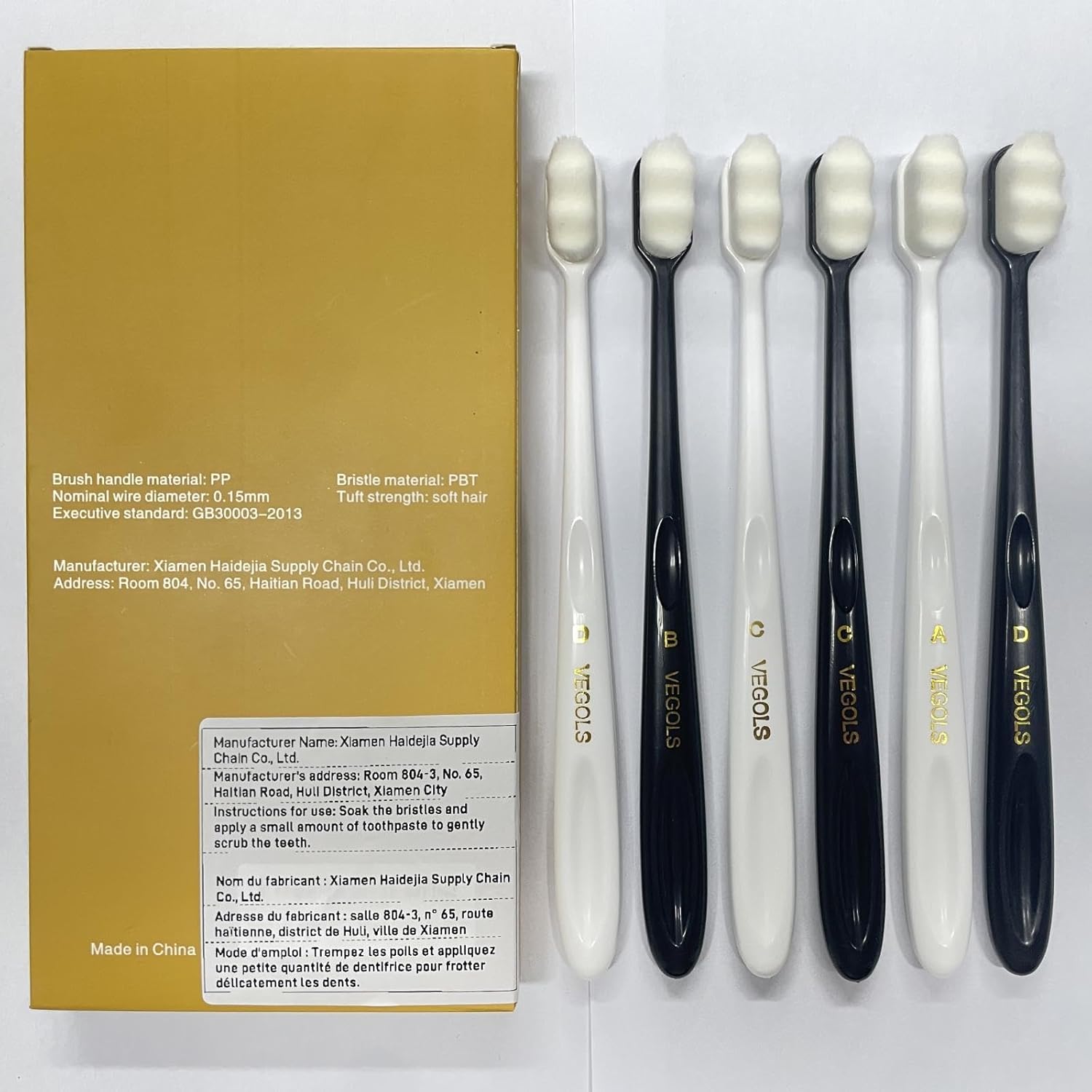 Buy now Adult Extra Soft Toothbrush with 20000 Soft Bristles, (Pack of 6) Micro Nano Manual Toothbrushes for Protect Sensitive Gums, Black/White at indiglob india