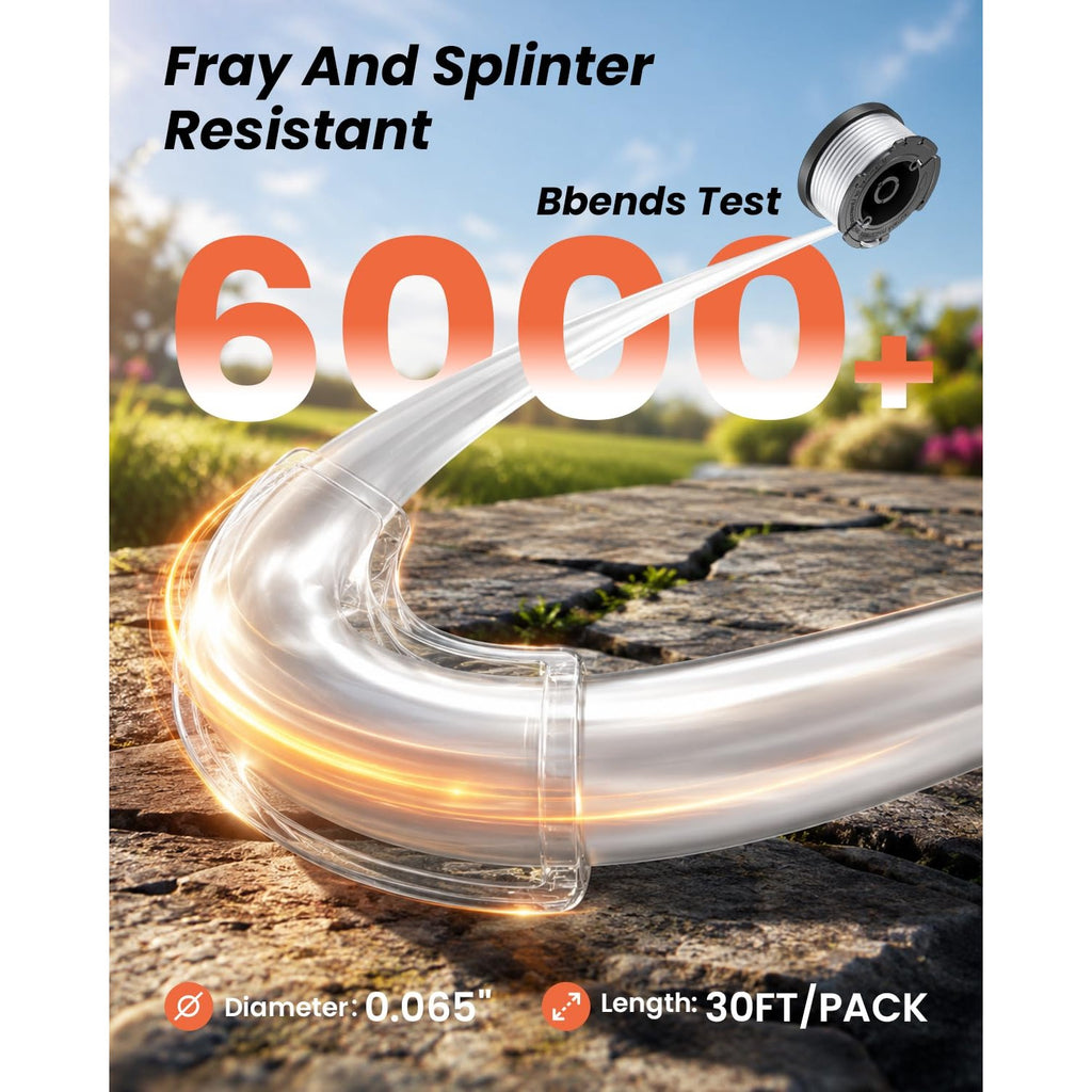 Weed Eater String Compatible with Black+Decker, AF-100 0.065" Weed Wacker String Refill 360ft Automatic Feed String Trimmer Replacement Line Spool for Black&Decker (12Spools + 3Caps+3Springs)