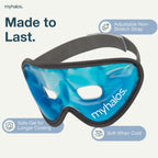 MyHalos Cooling Gel Eye Mask, Cold Ice Pack for Puffy Eyes & Dark Circles | Instant Relief for Puffy Eyes & Dark Circles, Reusable Gel Beads, Soothes Headaches & Sinus Pain, Flexible Fit, Freezer Safe