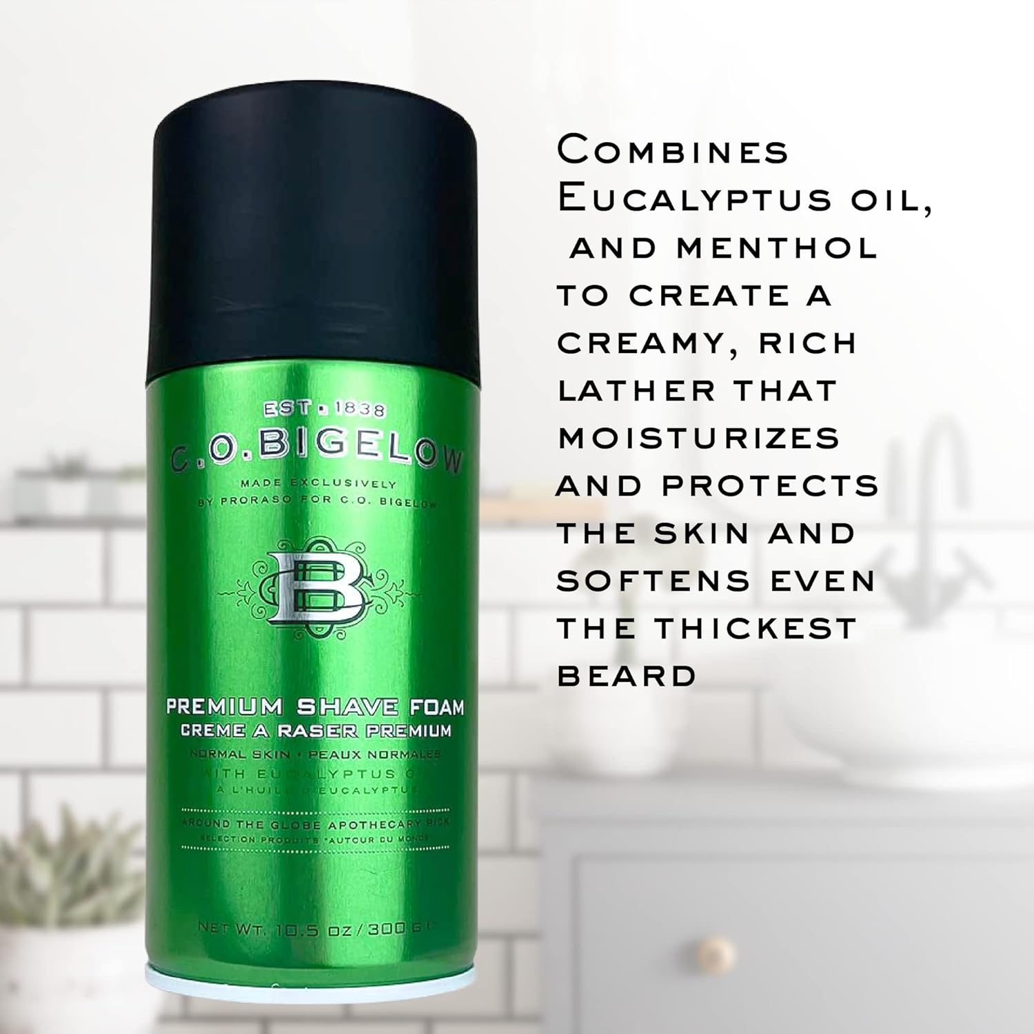 Buy now C.O. Bigelow Shaving Foam, 5.2 oz Mens Shaving Cream, Shave Foam for Men with Eucalyptus Oil for All Skin Types at indiglob india