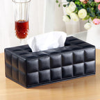 Buy now High-end Fashion PU Leather Tissue Box Holder Business Black, Rectangular Napkin Holder Drawer Paper Dispenser, Home Office Car Tissue Holder with Magnetic Bottom (Black Checkered) at indiglob india