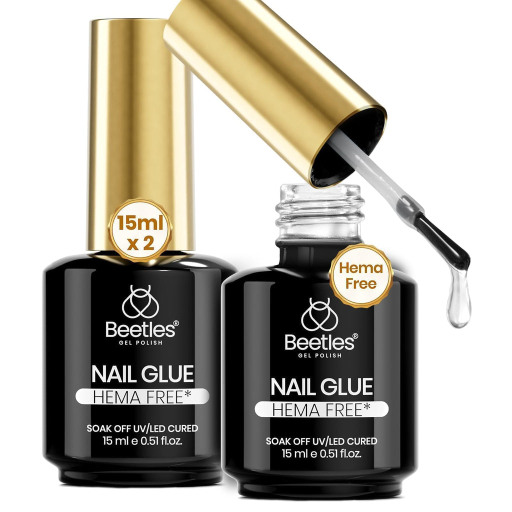 Buy now beetles Gel Polish 2Pcs 15ml Nail Glue Kit for Acrylic Nails, 5 in 1 Super Strong Brush in Nail Gel Glue for False Nails Tips and Gel Nail Polish Led Lamp Required at indiglob india