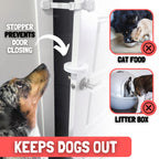 Door Buddy Cat Door Latch & Stopper. Adjustable Dog Proof Door Strap for Cats. Dog Proof Litter Box & Cat Feeder. Simpler Pet Gate Alternative. No Cut Cat Door Interior Door.
