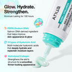 Anua PDRN Hyaluronic Acid 100 Moisturizing Cream, 2.02 fl oz | Lightweight, Non-Greasy Hydrating Face Moisturizer with Salmon DNA for Glass Skin, Korean Skincare