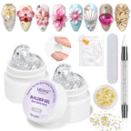 MIZHSE 3D Sculpting Gel set includes two non-stick jars ideal for creating stunning nail art designs and embellishments.