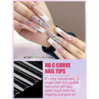 Buy now LIONVISON 504PCS No C Curve Clear Nail Tips for Acrylic Nails Professional, 3XL Extra Long Flat Tapered Square Nail Tips, 12 Sizes Half Cover Straight French Fake Nail Tips for Nail Salons Home at indiglob india