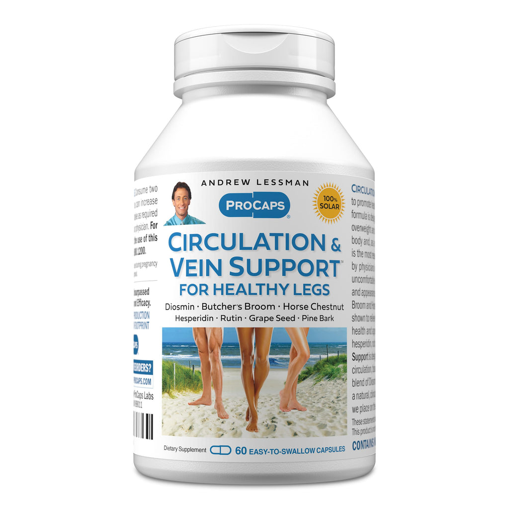 ANDREW LESSMAN ProCaps Circulation & Vein Support 60 Capsules | Standardized Botanical Extracts & Flavonoids in a Comprehensive Circulation & Vein Support Formula