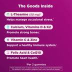 OLLY Women's 40+ Multi Gummies, 20 Key Nutrients Plus Vitamin K2, CoQ10, L-Theanine, Chewable Gummy Supplement, Peach Berry Flavored, 45 Day Supply - 120 Count
